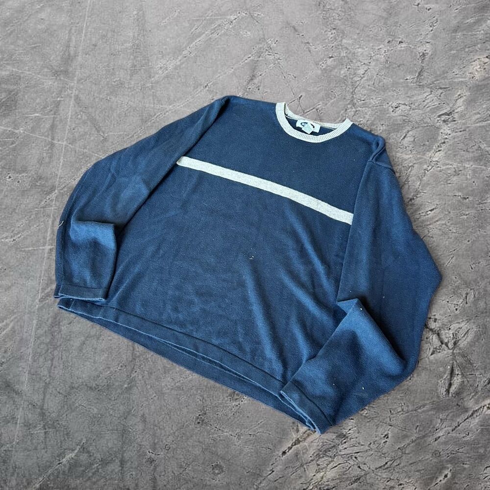 Old Navy vintage 2000s core striped blue and white crewneck sweater